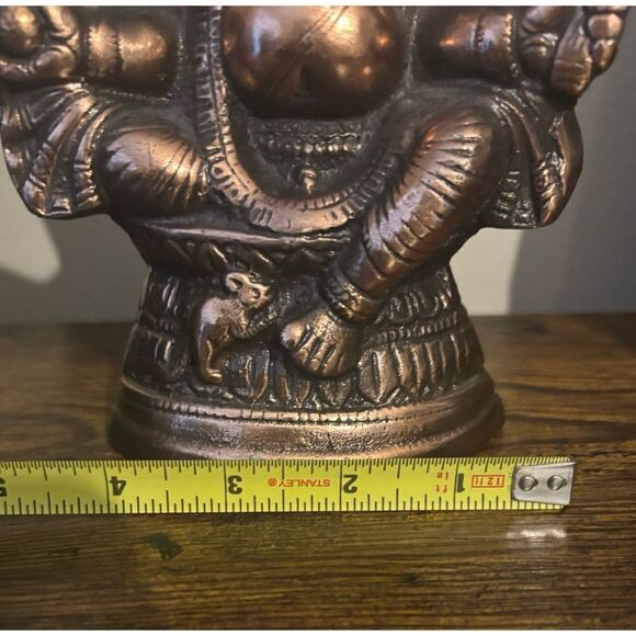 Rare  Vintage Rose Gold Copper Lord Ganesha Statue - Picture 7 of 8